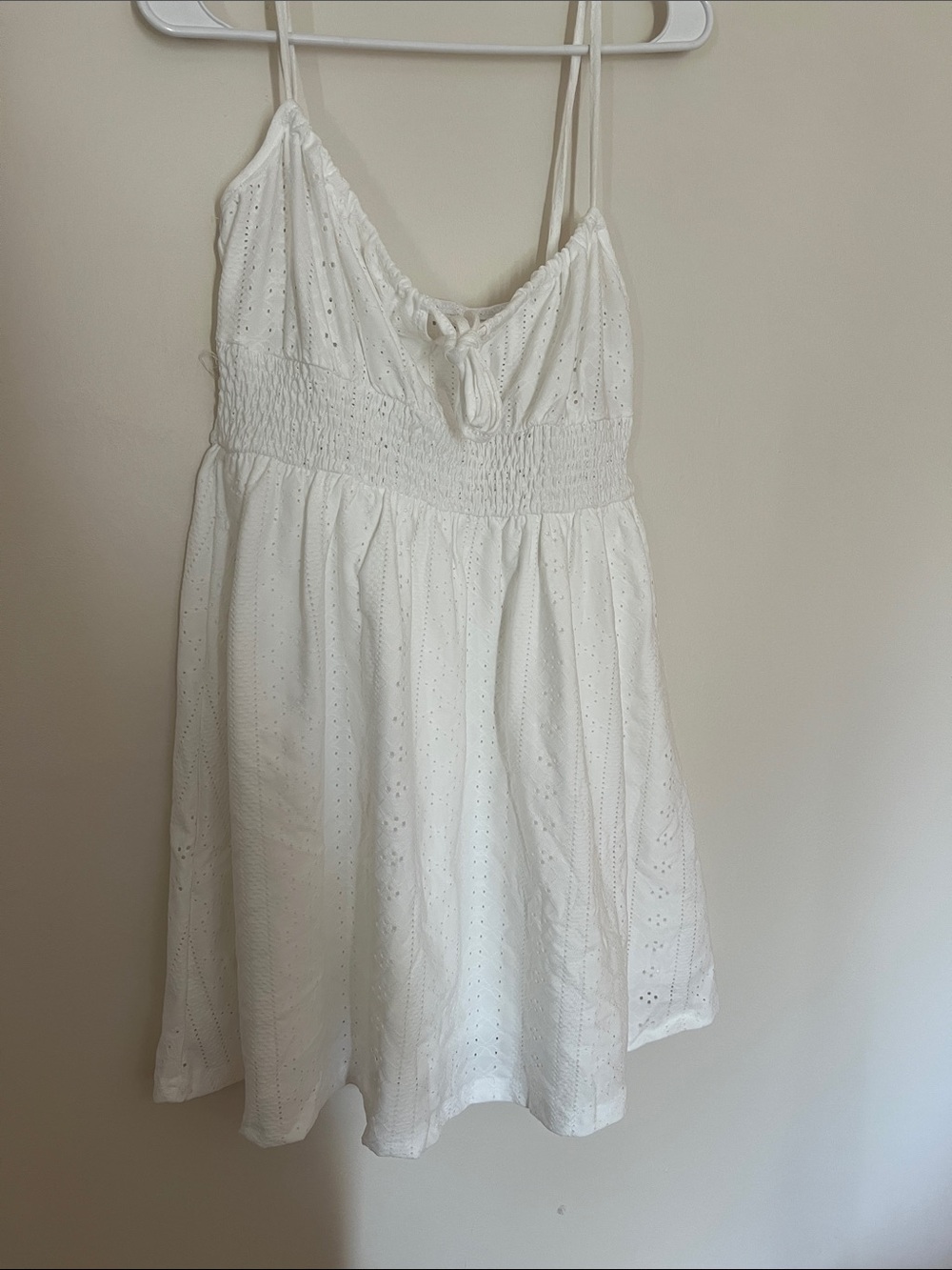 White Eyelet Spaghetti Strap Sundress